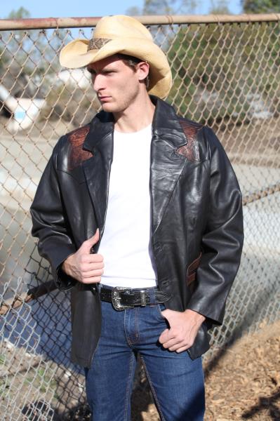 Cowboy leather store coat